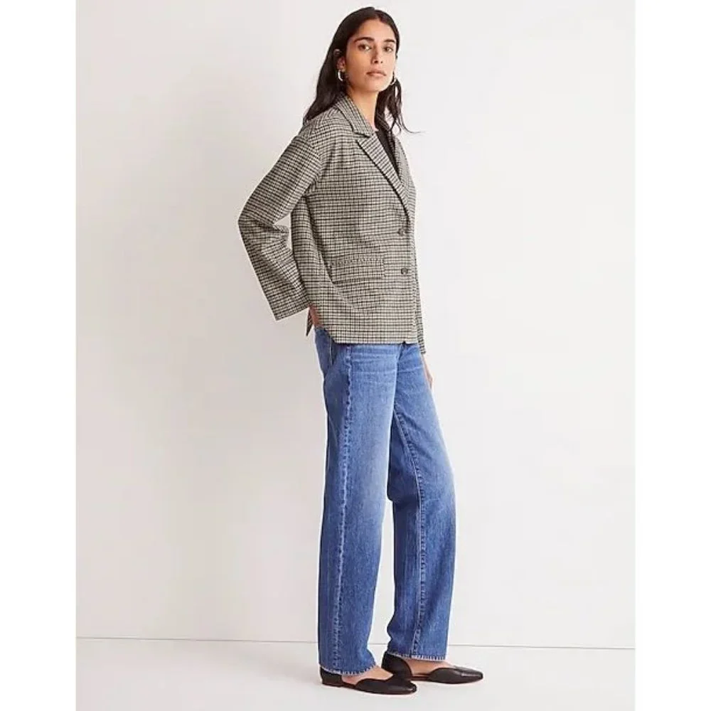 Madewell NWT Oversized Knit Blazer in Houndstooth True Black size Medium - Picture 9 of 10